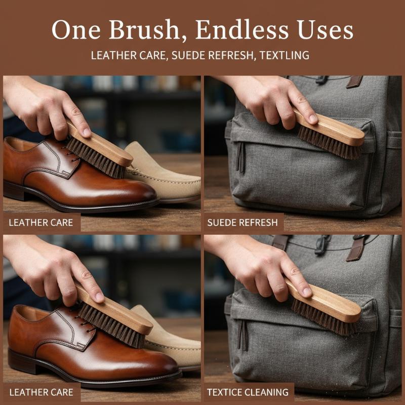1 Buah Sikat Sepatu Kayu Bulu  - Leather Shoe Polish ulasan dan harga